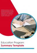 Bi fold education program summary document report pdf ppt template