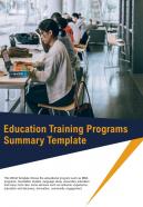 Bi fold education training programs summary document report pdf ppt template