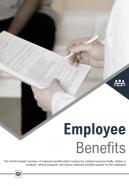 Bi fold employee benefits document report pdf ppt template