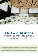 Bi fold event consulting proposal with resources and deliverables pdf ppt template one pager