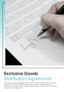 Bi fold exclusive goods distribution agreement document report pdf ppt template