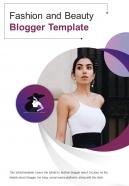 Bi fold fashion and beauty blogger template document report pdf ppt one pager