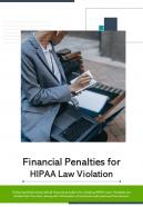 Bi fold financial penalties for hipaa law violation document report pdf ppt template one pager