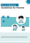 Bi fold flu or influenza guidelines for parents document report pdf ppt template one pager