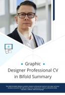 Bi fold graphic designer professional cv in summary document report pdf ppt template one pager