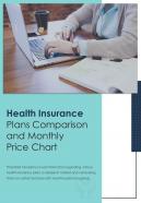 Bi fold health insurance plans comparison and monthly price chart document report pdf ppt template