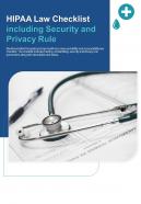 Bi fold hipaa law checklist including security and privacy rule document report pdf ppt template one pager