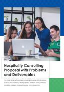 Bi fold hospitality consulting proposal with problems and deliverables pdf ppt template one pager