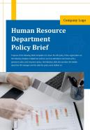 Bi fold human resource department policy brief document report pdf ppt template one pager