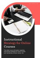 Bi fold instructional strategy for online courses document report pdf ppt template one pager