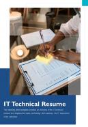 Bi fold it technical resume document report pdf ppt template one pager