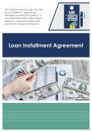 Bi fold loan installment agreement document report pdf ppt template one pager
