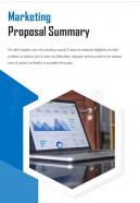 Bi Fold Marketing Proposal Summary Document Report PDF PPT Template One Pager
