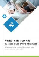 Bi fold medical care services business brochure template document report pdf ppt one pager