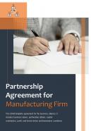Bi fold partnership agreement for manufacturing firm document report pdf ppt template