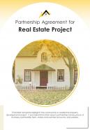 Bi fold partnership agreement for real estate project document report pdf ppt template