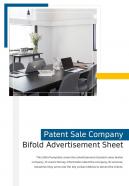 Bi fold patent sale company advertisement sheet document report pdf ppt template one pager