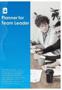 Bi fold planner for team leader document report pdf ppt template