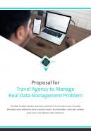 Bi fold proposal for travel agency to manage real data management problem pdf ppt template one pager