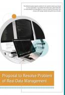 Bi Fold Proposal To Resolve Problem Of Real Data Management Document PDF PPT Template One Pager