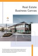 Bi fold real estate business canvas document report pdf ppt template one pager