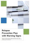 Bi fold relapse prevention plan with warning signs document report pdf ppt template one pager