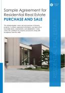 Bi fold sample agreement for residential real estate purchase and sale document report pdf ppt template