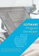 Bi fold software program developer document report pdf ppt template