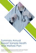 Bi fold summary annual sample health and welfare plan document report pdf ppt template