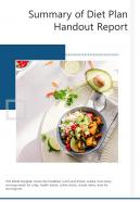 Bi fold summary of diet plan handout document report pdf ppt template
