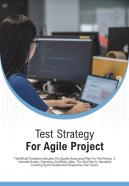 Bi Fold Test Strategy For Agile Project Document Report PDF PPT Template