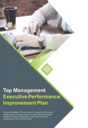 Bi fold top management executive performance improvement plan pdf ppt template one pager