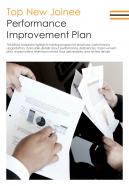 Bi fold top new joinee performance improvement plan pdf ppt template one pager