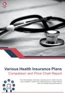 Bi fold various health insurance plans comparison and price chart report pdf ppt template one pager