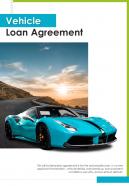 Bi fold vehicle loan agreement document report pdf ppt template one pager