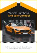 Bi fold vehicle purchase and sale contract document report pdf ppt template