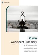 Bi fold vision worksheet summary document report pdf ppt template one pager