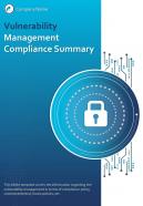 Bi fold vulnerability management compliance summary document report pdf ppt template