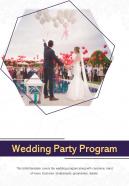 Bi fold wedding party program document report pdf ppt template one pager