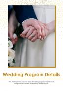 Bi fold wedding program details document report pdf ppt template one pager