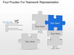 Bi four puzzles for teamwork representation powerpoint template slide