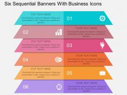 Bi six sequential banners with business icons flat powerpoint design