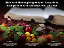 Bible and thanksgiving religion backgrounds and templates with all slides ppt powerpoint