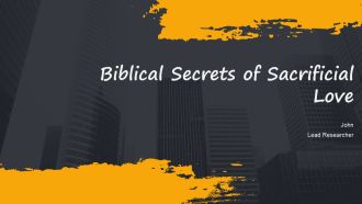 Biblical Secrets Of Sacrificial Love PPT Template AT