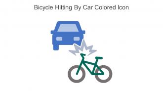 Bicycle Hitting By Car Colored Icon In Powerpoint Pptx Png And Editable Eps Format