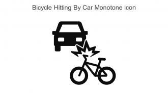 Bicycle Hitting By Car Monotone Icon In Powerpoint Pptx Png And Editable Eps Format