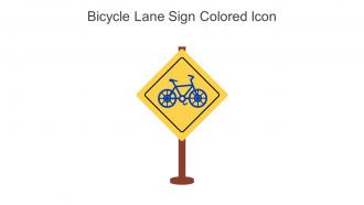 Bicycle Lane Sign Colored Icon In Powerpoint Pptx Png And Editable Eps Format