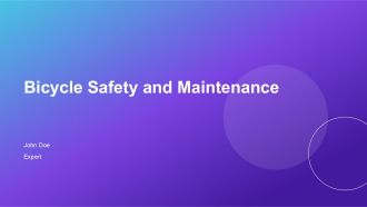 Bicycle Safety And Maintenance PPT Example AT