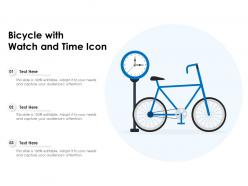 Bicycle with watch and time icon