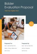 Bidder evaluation proposal sample document report doc pdf ppt